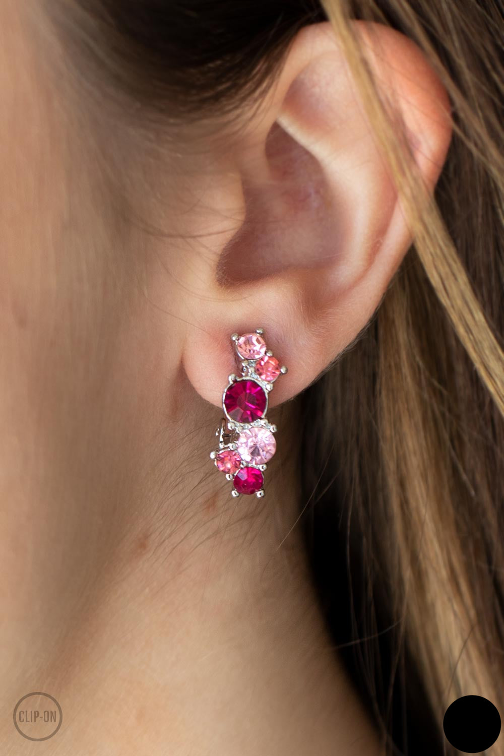 Cosmic Celebration Clip-On Earrings- Pink