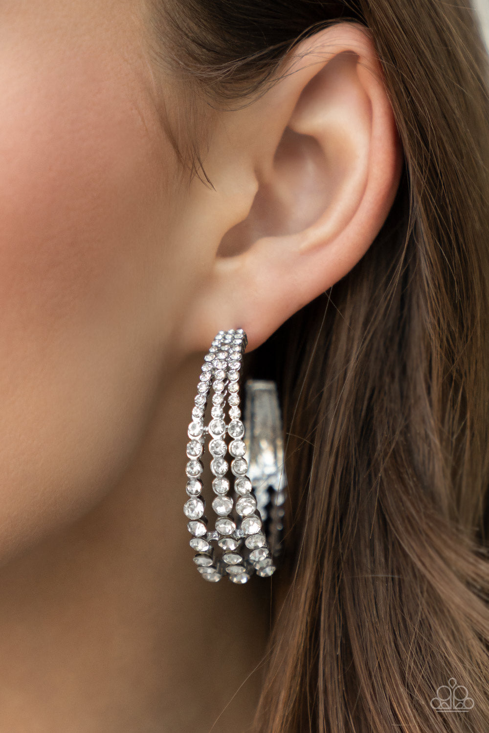 Cosmopolitan Cool Earrings- White Rhinestone