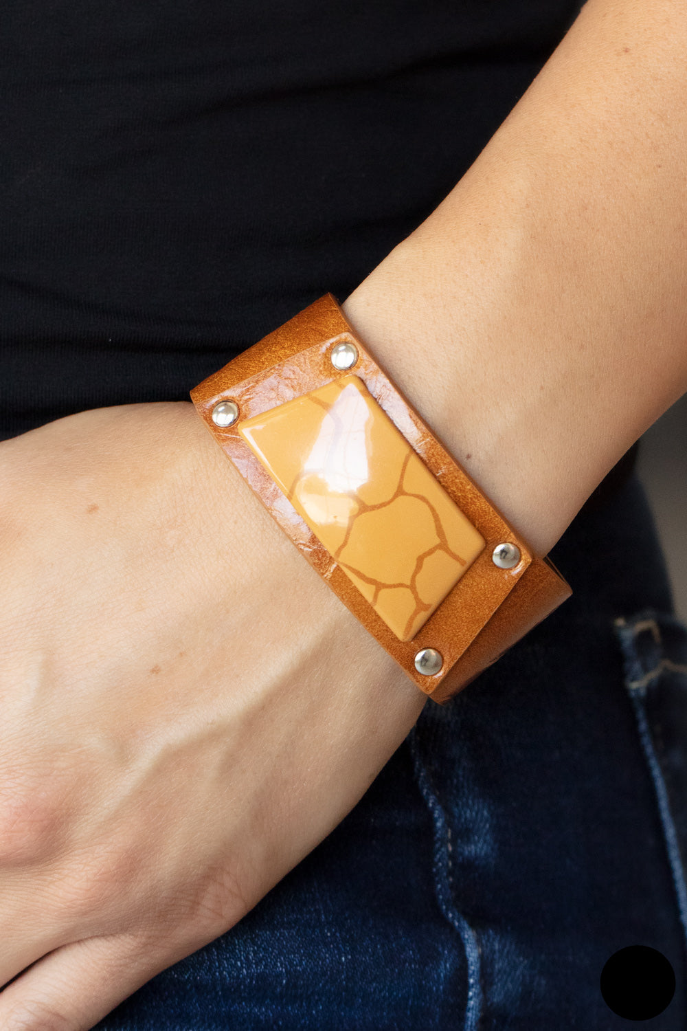 Geo Glamper Bracelet- Brown