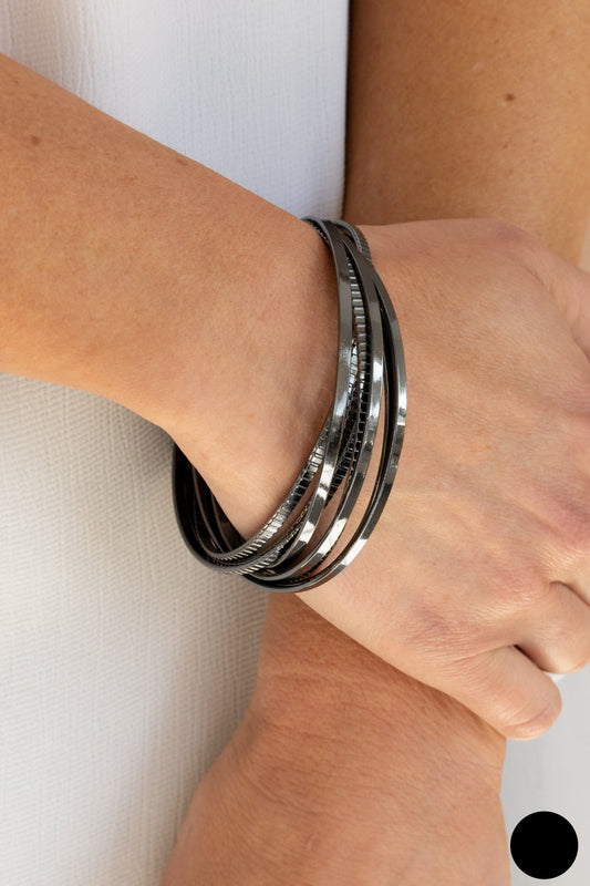 Trending Tread Bangles- Black
