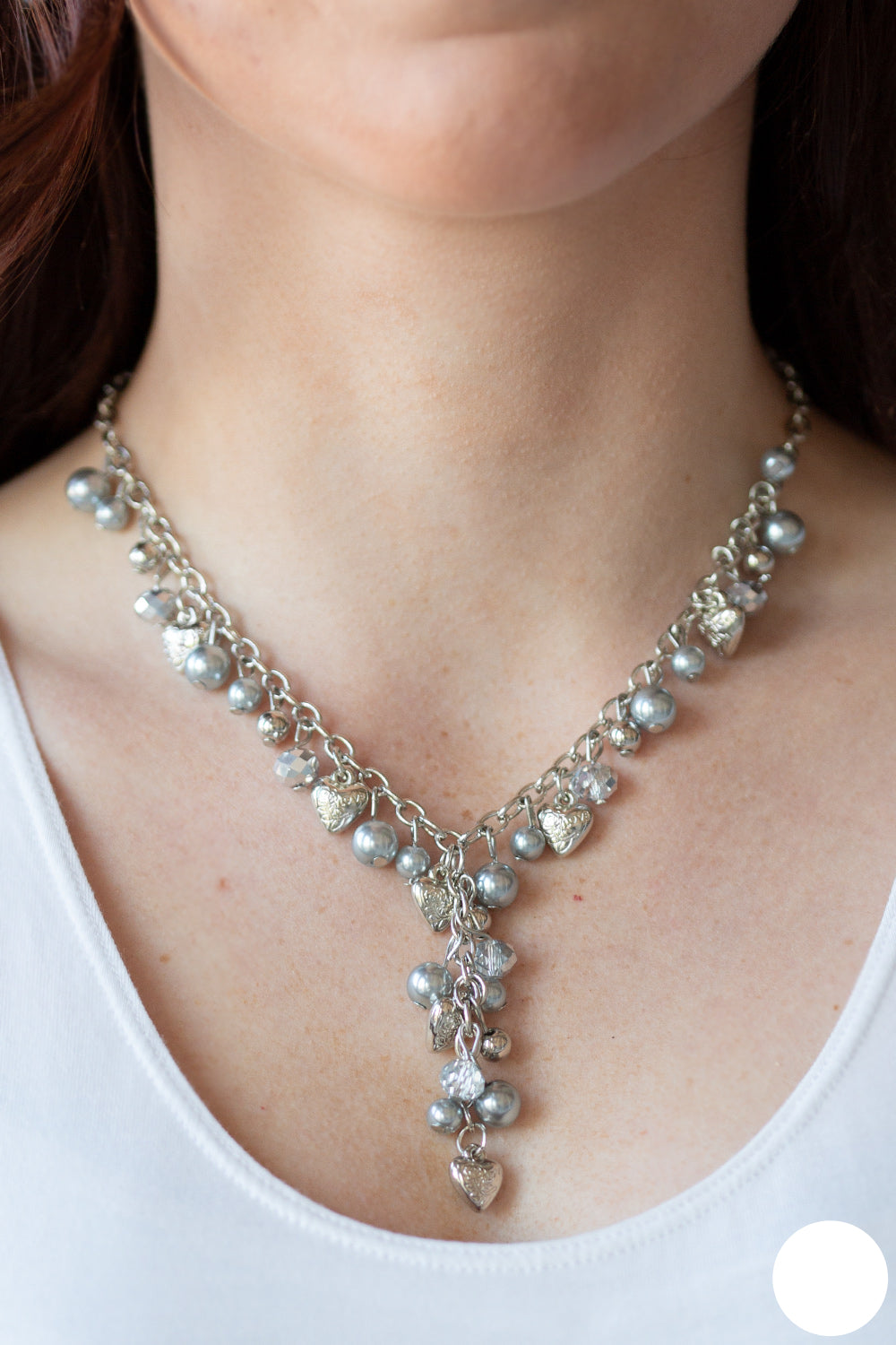 Vintage Heartthrob Necklace- Silver
