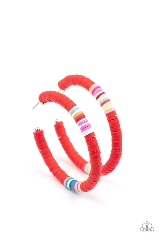 Colorfully Contagious Earrings- Red