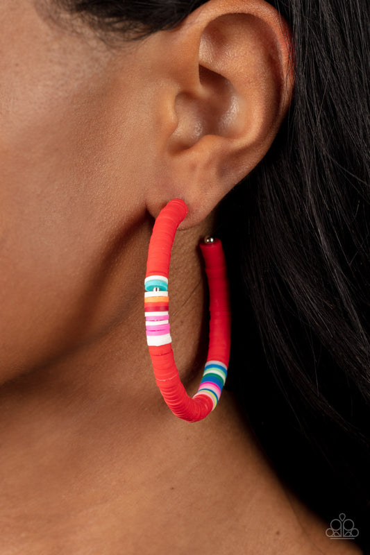 Colorfully Contagious Earrings- Red