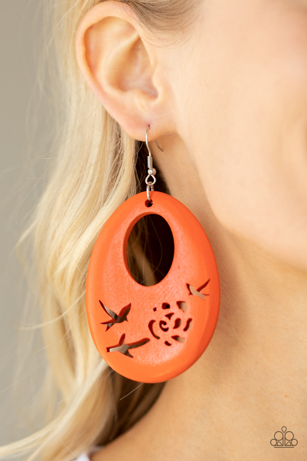 Home TWEET Home Earrings- Orange