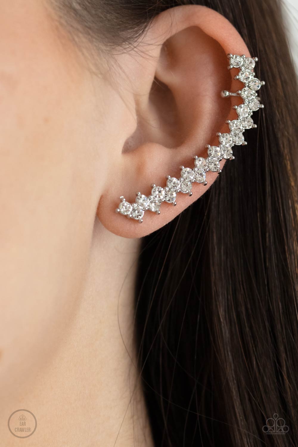 Let There be Lightening Earrings- White Rhinestones