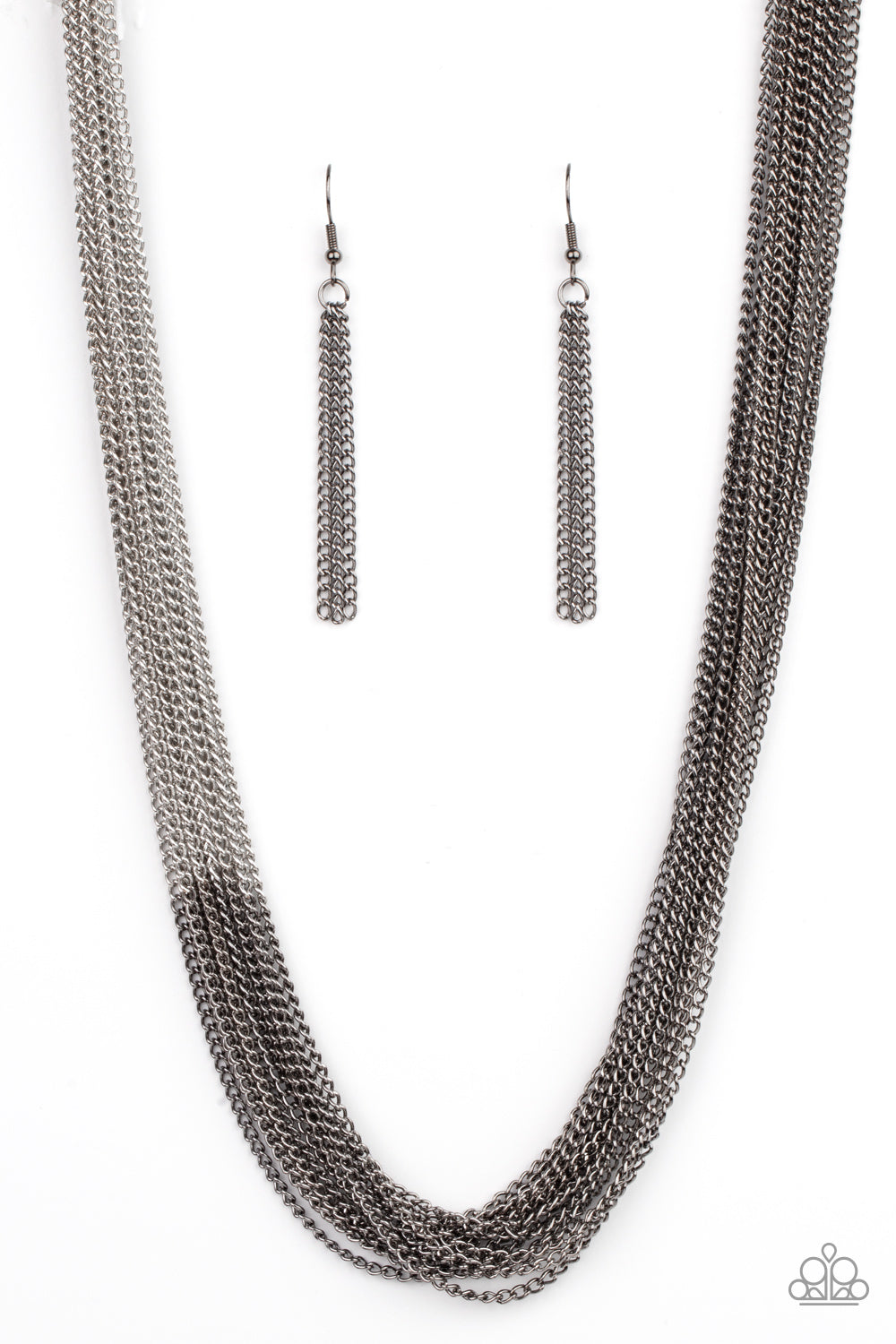 Metallic Merger Necklace- Black