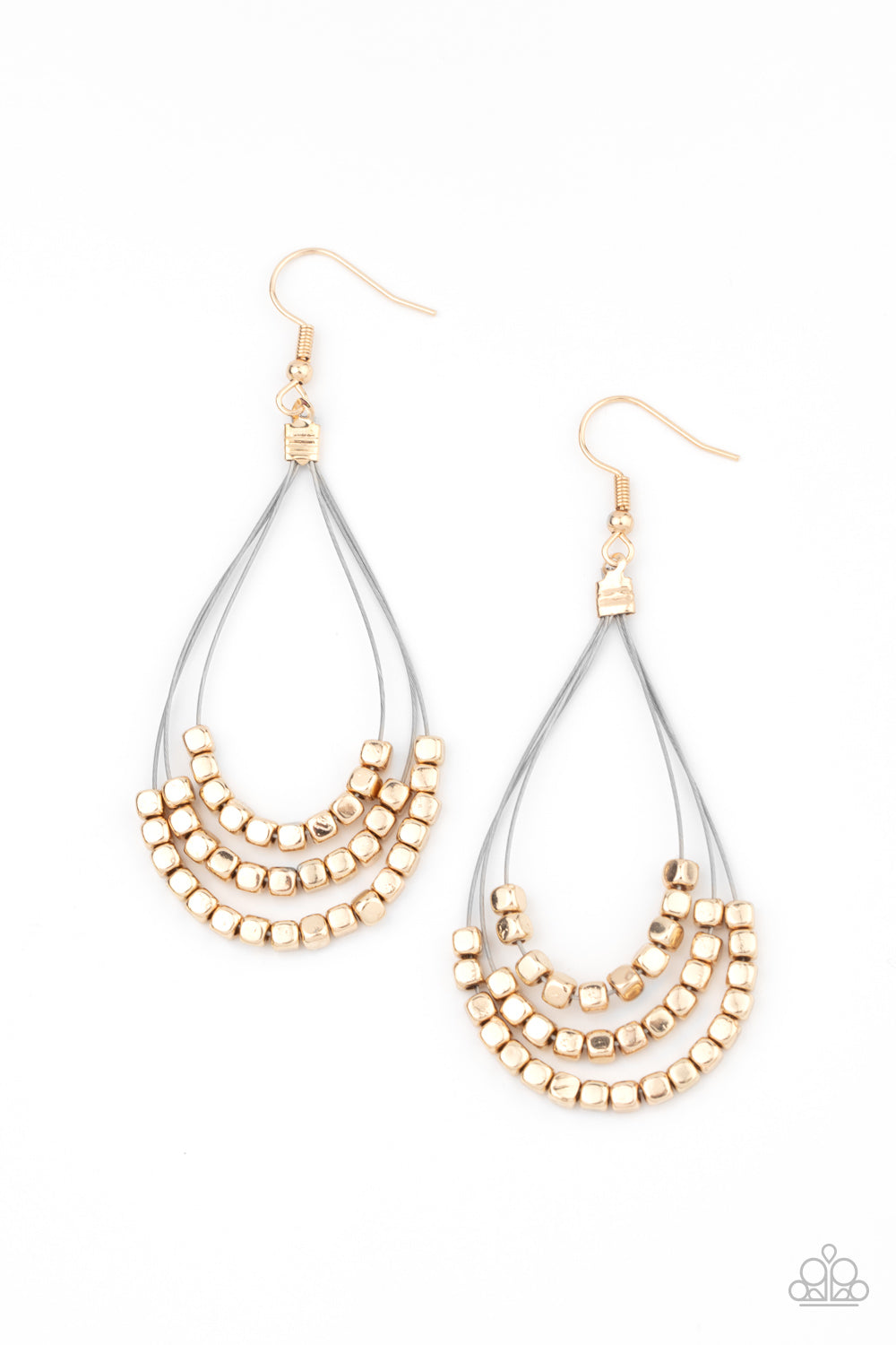 Off the Blocks Shimmer Earrings- Gold