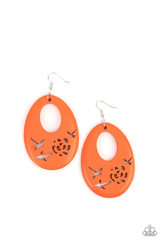Home TWEET Home Earrings- Orange