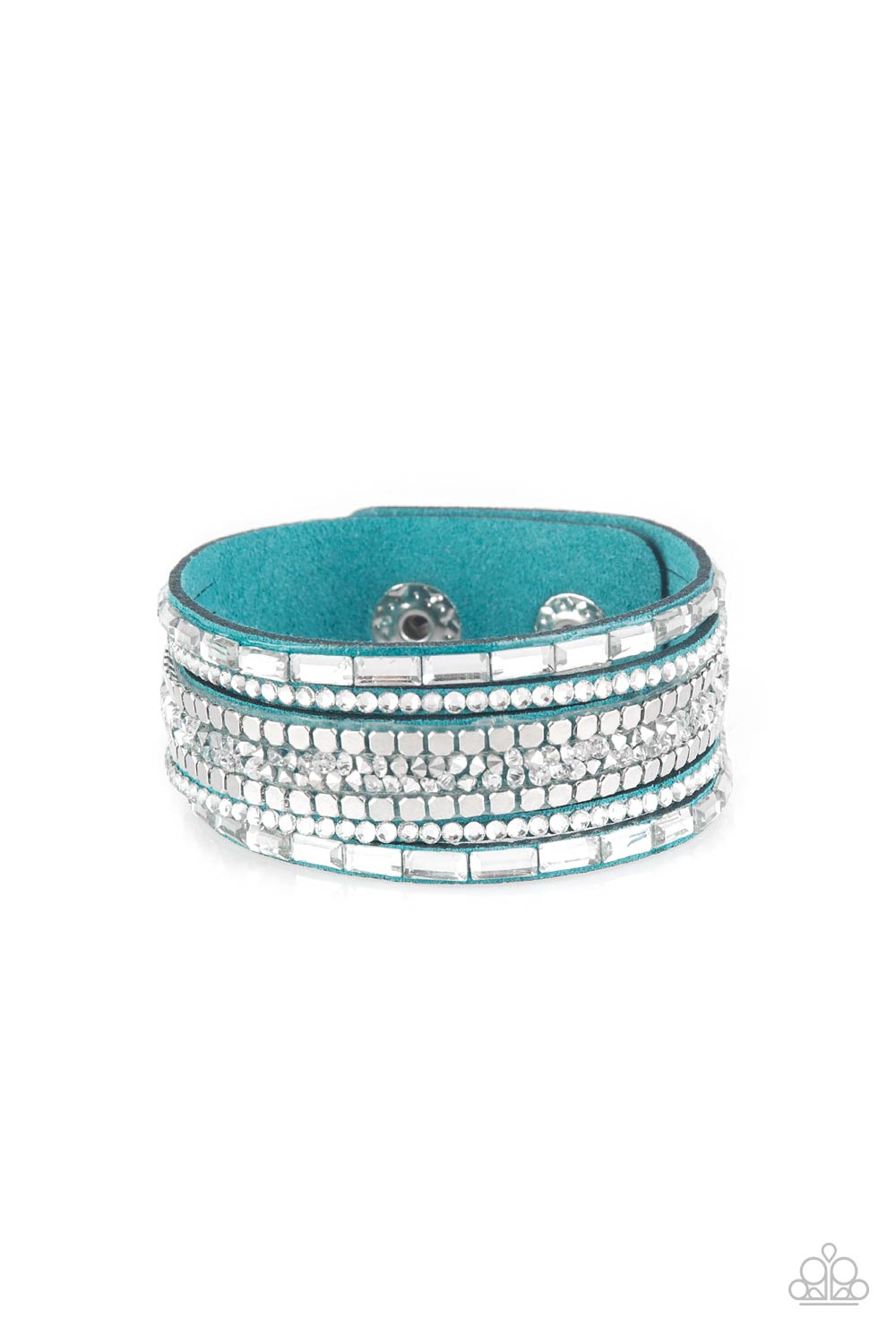 Rebel in Rhinestones Bracelet- Blue